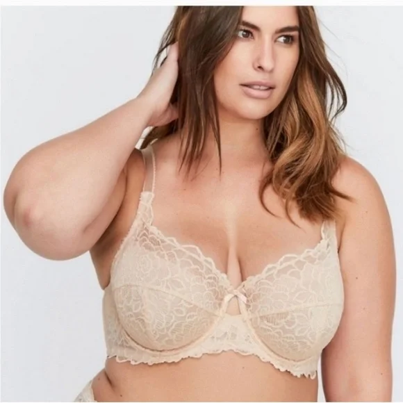 Deesse Femme Couture Nude Beige Lace Underwire Unpadded Bra size 42H Lot of 2 - Picture 3 of 9